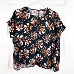 Madewell black floral blouse sz medium